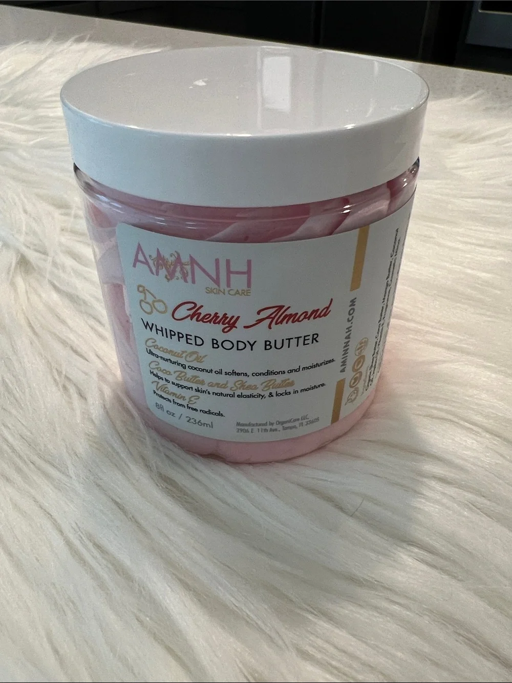 NWT Aminnah Cherry Almond Whipped Body Butter retails $38.00 USD